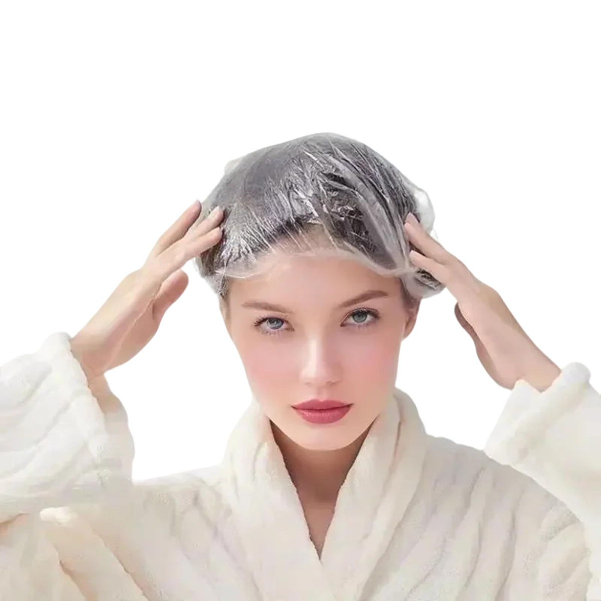 100PCS Disposable Shower Caps, Plastic Clear Hair Cap Large Thick Waterproof Bath Caps for Women & Men Unisex Reusable Travel Essentials for Deep Conditioning, Hair Treatment, Hotel, Spa, and Home Use