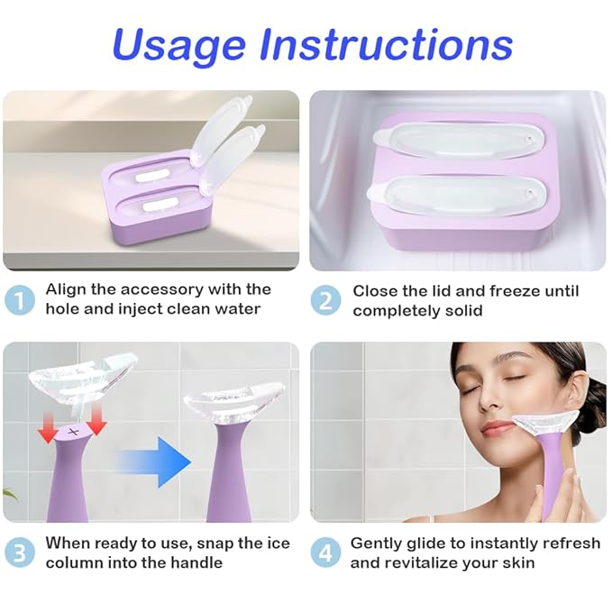 NLFDBFSH Ice Roller for Face - Reusable Silicone Ice Mold for Eye Depuffing, Wrinkle Appearance Reduction & Daily Cooling Skincare