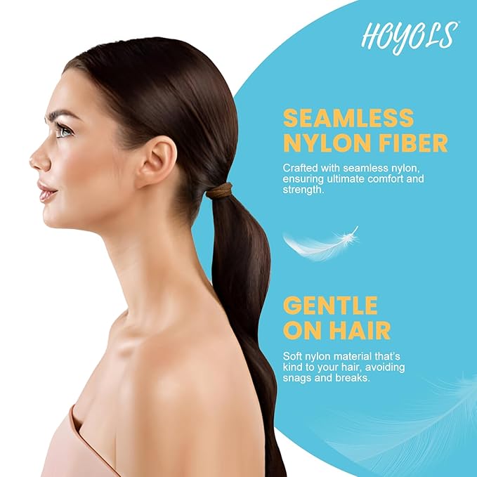 HOYOLS Soft Hair Ties, Seamless Ponytail Holders 100 pcs