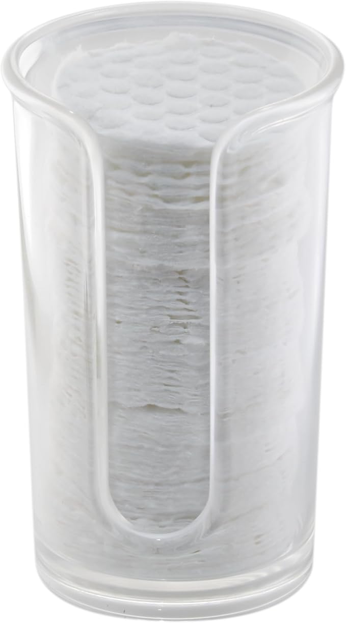 iDesign Round Cosmetic Cotton Pad Holder, Clear