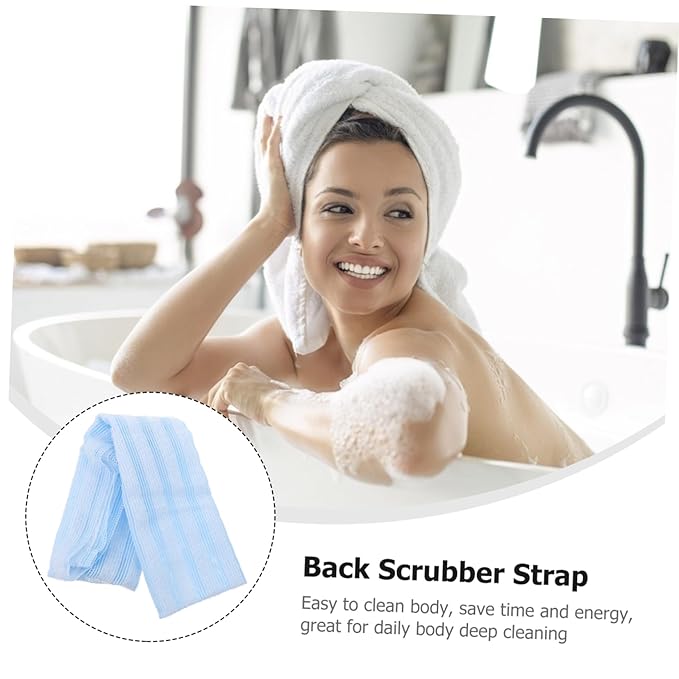 AUTSUPPL Portable Back Bath Towel Double-Sided Exfoliating Shower Scrubber Straps for for Deep Cleaning Back Neck and Shoulders