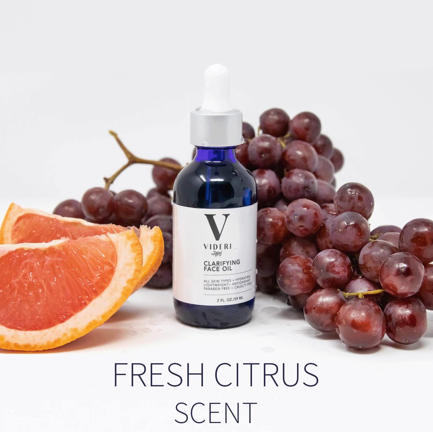 Videri Gua Sha Face Oil - Anti Aging Organic Face Serum, Grapeseed, Argan, Grapefruit & Vitamins C & E. Nature Vegan Formula, Face Roller Oil for Facial Massage Tools. Large 2 Oz