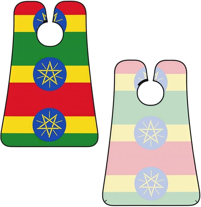 YQxwJL Flag Of Ethiopia Print Beard Bib Shaving Apron, Beard Hair Trimming Cape Gift For Dad