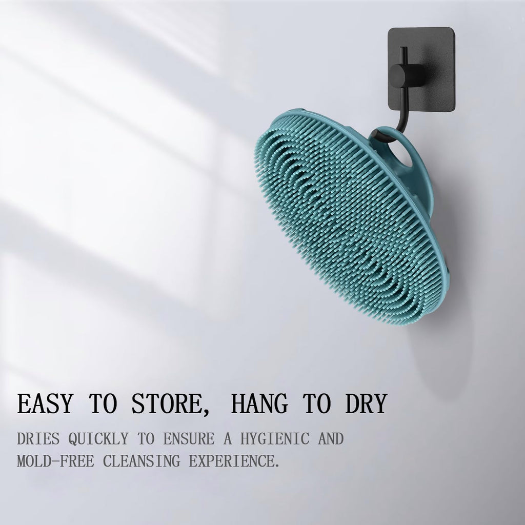 INNERNEED Food-Grade Soft Silicone Body Scrubber Shower Brush, Dark Green