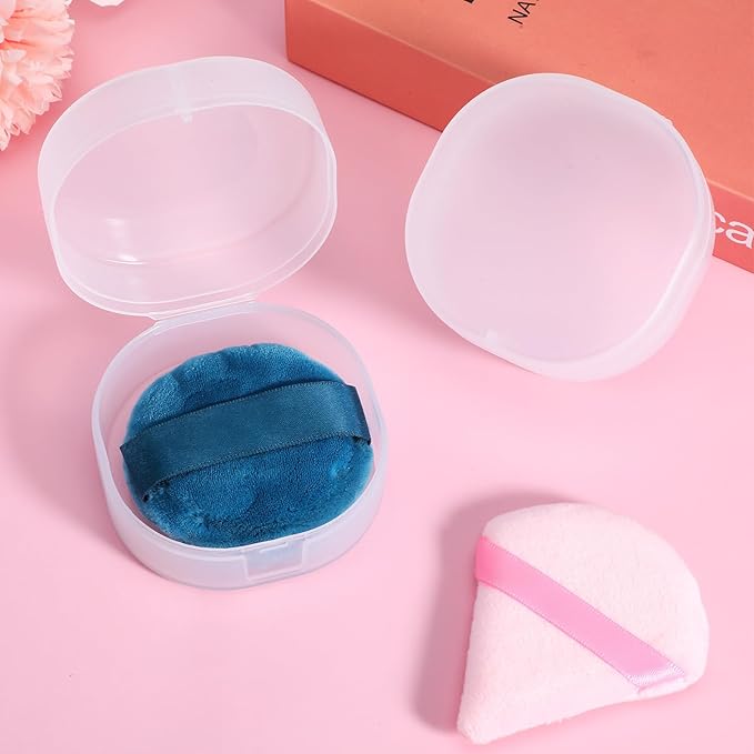 QFGasre 3 Pcs Cosmetic Cotton Pad Holder, Portable Plastic Mini Containers with Lids Reusable Refillable Qtip Holder Travel Case for Makeup Remover Toner Pads DIY