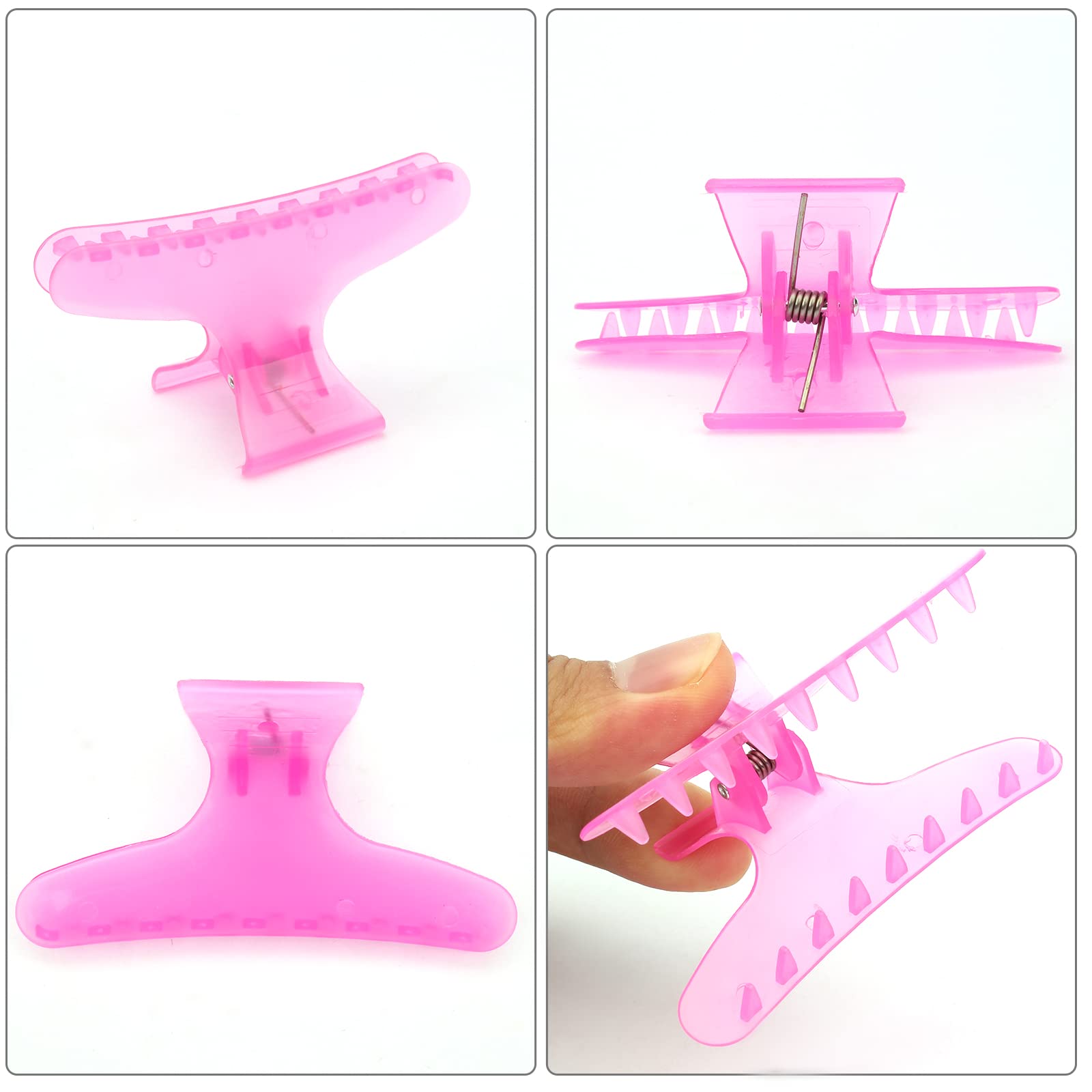 Ondder Rose Red Butterfly Hair Claws Clamps for Sectioning, Coloring, and Styling - Pro Salon Hair Accessories for Women, Girls, Men