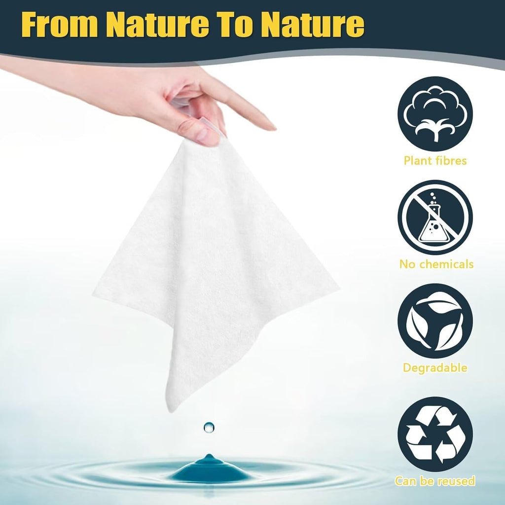 Fcaeon Disposable Face Towels 50 Count Compressed Towel Tablets 12×9 Inch Washcloths for Men Skincare Cleansing Hotel Stay Vacation Daily Use Gym Fitness Travel Essentials Outdoor Sports Cloths (Blue)