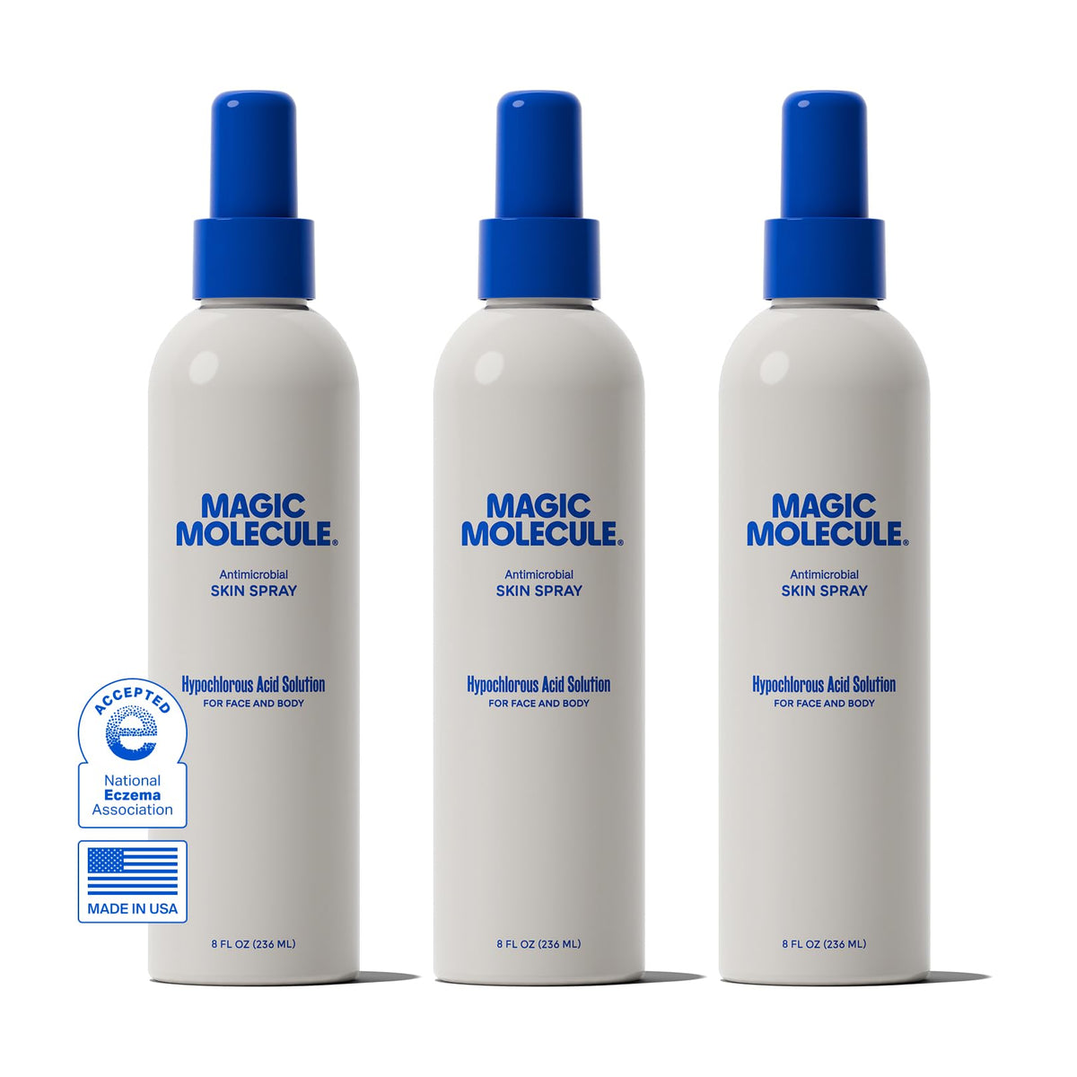 Magic Molecule Skin Spray, Hypochlorous Acid Formula, 8oz + 3.4oz 2PK