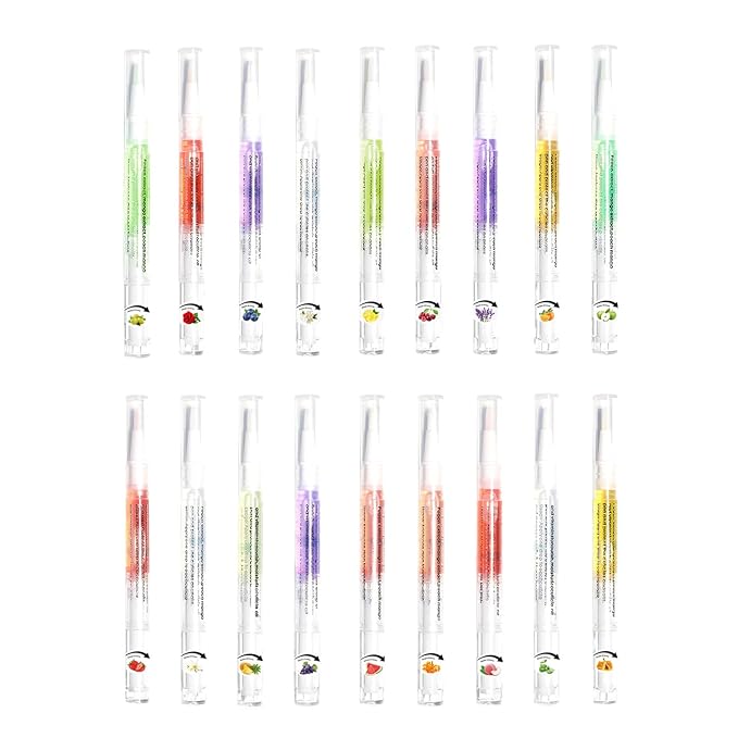 SULLMAR Nail Cuticle Oil Pen 18 Scents Gel Nail Oil Pen Nourishment Polish With Vitamins Moisturized Cuticle Care