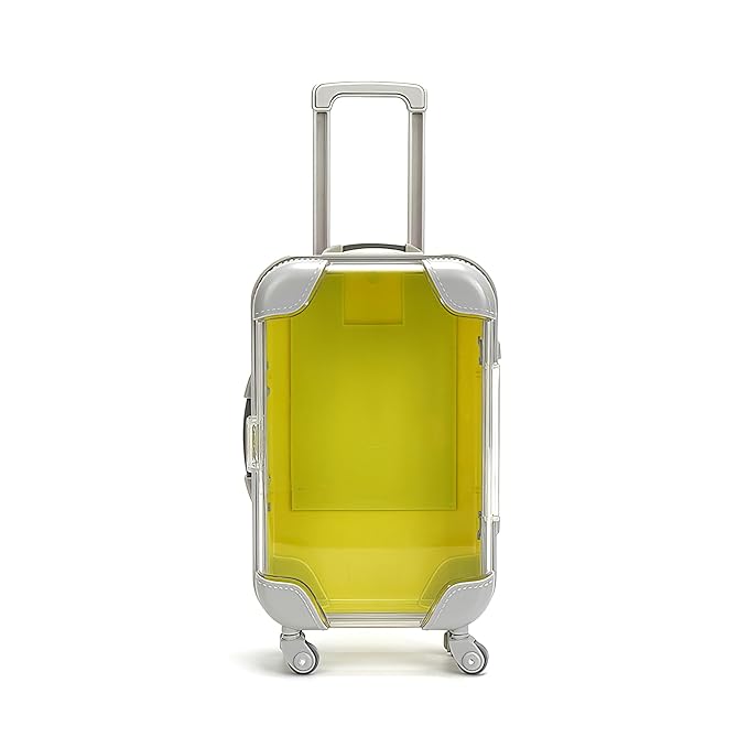 Kiyza False Eyelash Storage Box, Portable Travel Organizer Mini Luggage False Eyelash Tray Makeup Tool (YELLOW)