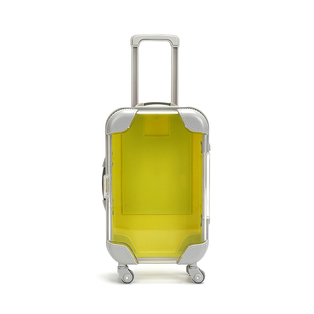 Kiyza False Eyelash Storage Box, Portable Travel Organizer Mini Luggage False Eyelash Tray Makeup Tool (YELLOW)