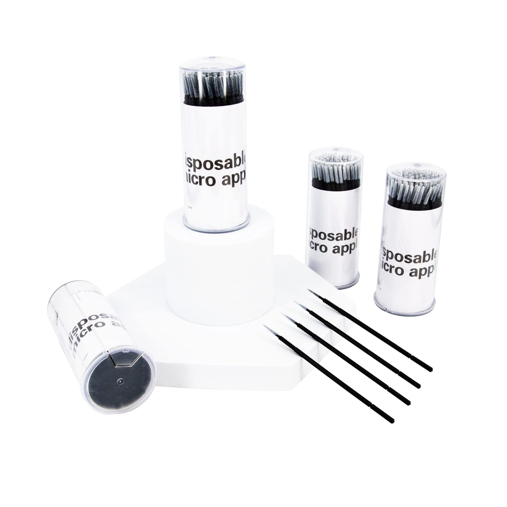 i-Laesh 400pcs Disposble Micro Applicators Brushes for Eyelash Extension Cotton Swabs Makeup Oral and Personal Care Mini Grafted Bottled Remove Glue - Black (Bottled - Pro Grip)