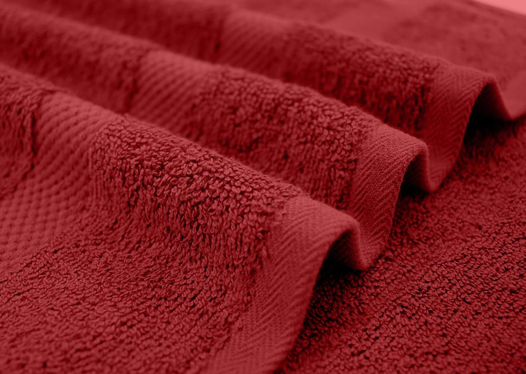 DAN RIVER 600 GSM Cotton Large Bath Towels Set of 4, 27 x 54 Inches, Red