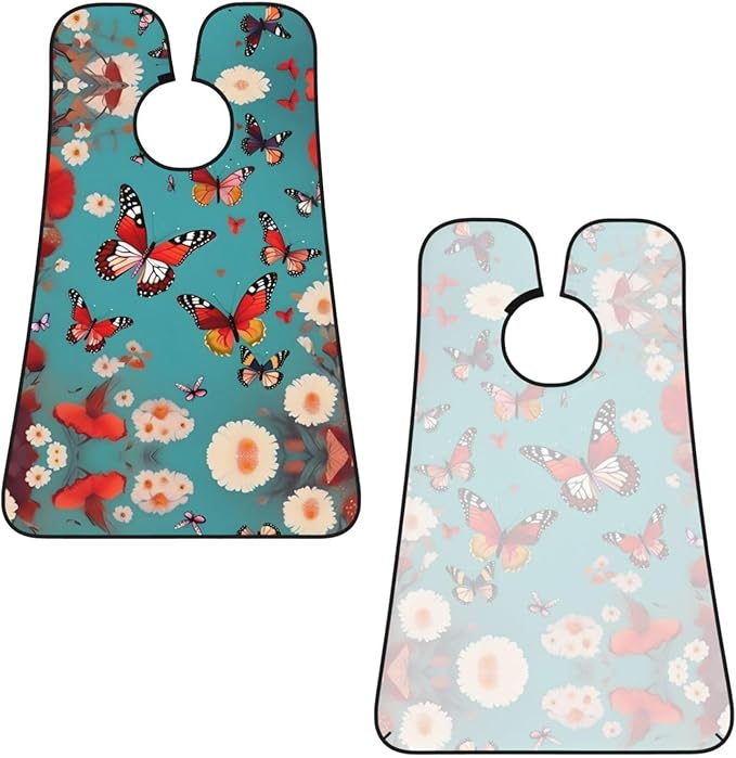 Tea Cups With Roses Romantic Shabby Print Beard Bib Shaving Apron, Beard Hair Trimming Cape Gift For Dad