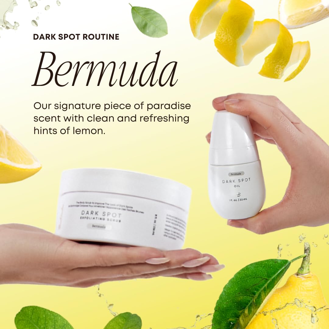 Bushbalm Dark Spot Exfoliating Scrub - Natural Body Scrub Exfoliant to Hydrated, Soften and Enhance Glow in Skin - Bermuda, 236 ml