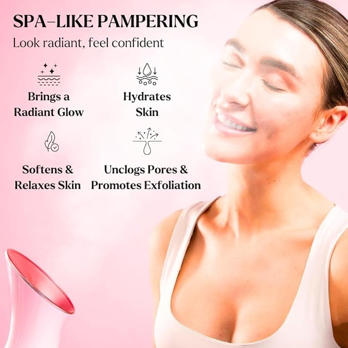 Facial Steamer Spa Kit with Complimentary 17 Skin Care Tools | Face Steamer for Facial Deep Cleaning with Towel Warmer & Humidifier Mode| Self Care Gifts for Women, Spa Gifts, Birthday Gifts for Women