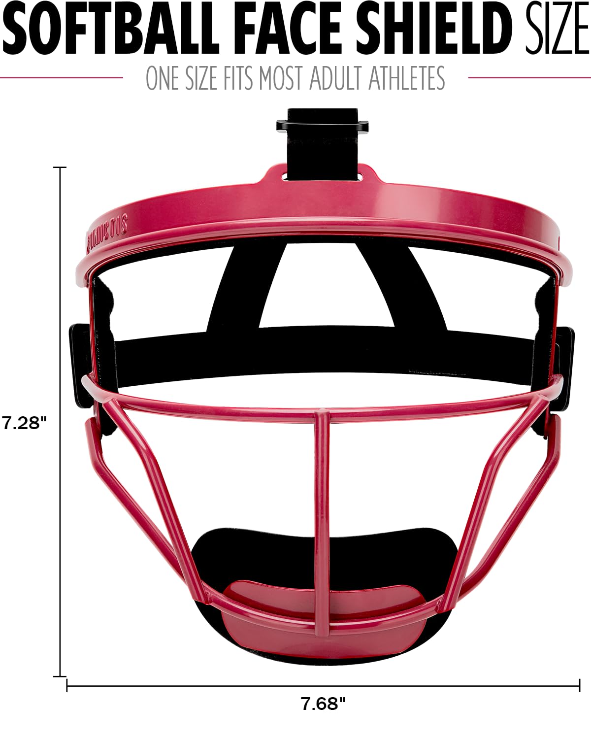 Dinictis Softball Face Mask, Lightweight, Comfortable, with Wide Field Vision, Durable and Safe Face Guards, Premium Protective Softball Fielder's Mask-Red-Adult(L)