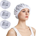 3PC Mesh Sleep Caps Bonnet Night Cap Hair Net Hair Loss Cap for Curly Hair Protection Home Salon Spa Catering White