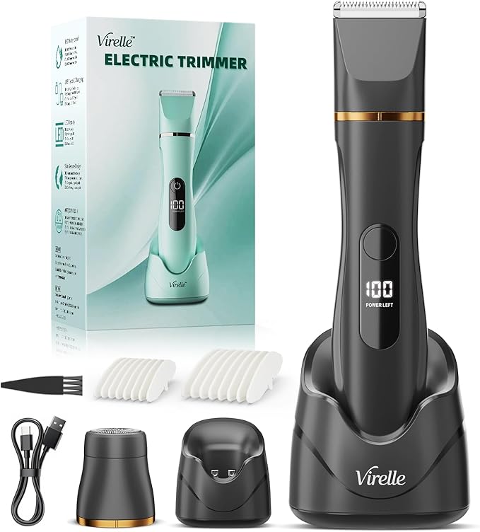 Electric Body Hair Removal Epilators for Men & Women,Waterproof Foil Shaver Razor Trimmer for Facial,Arms,Back,Legs,Chest & Groin,Wet/Dry Painless Groomer with Ceramic Blade,Travel Gift for Him,Black