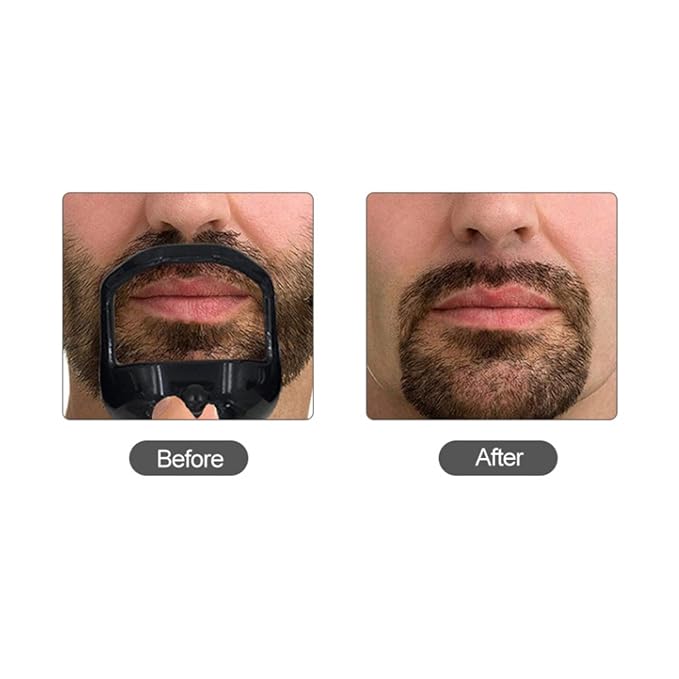 Beard Shaper & Beard Shaping Tool for Men Beard Shaper Goatee Mustache Grooming Tool Face Hair Styling Template for Man - Transparent - 5 PCS/Set (Black)