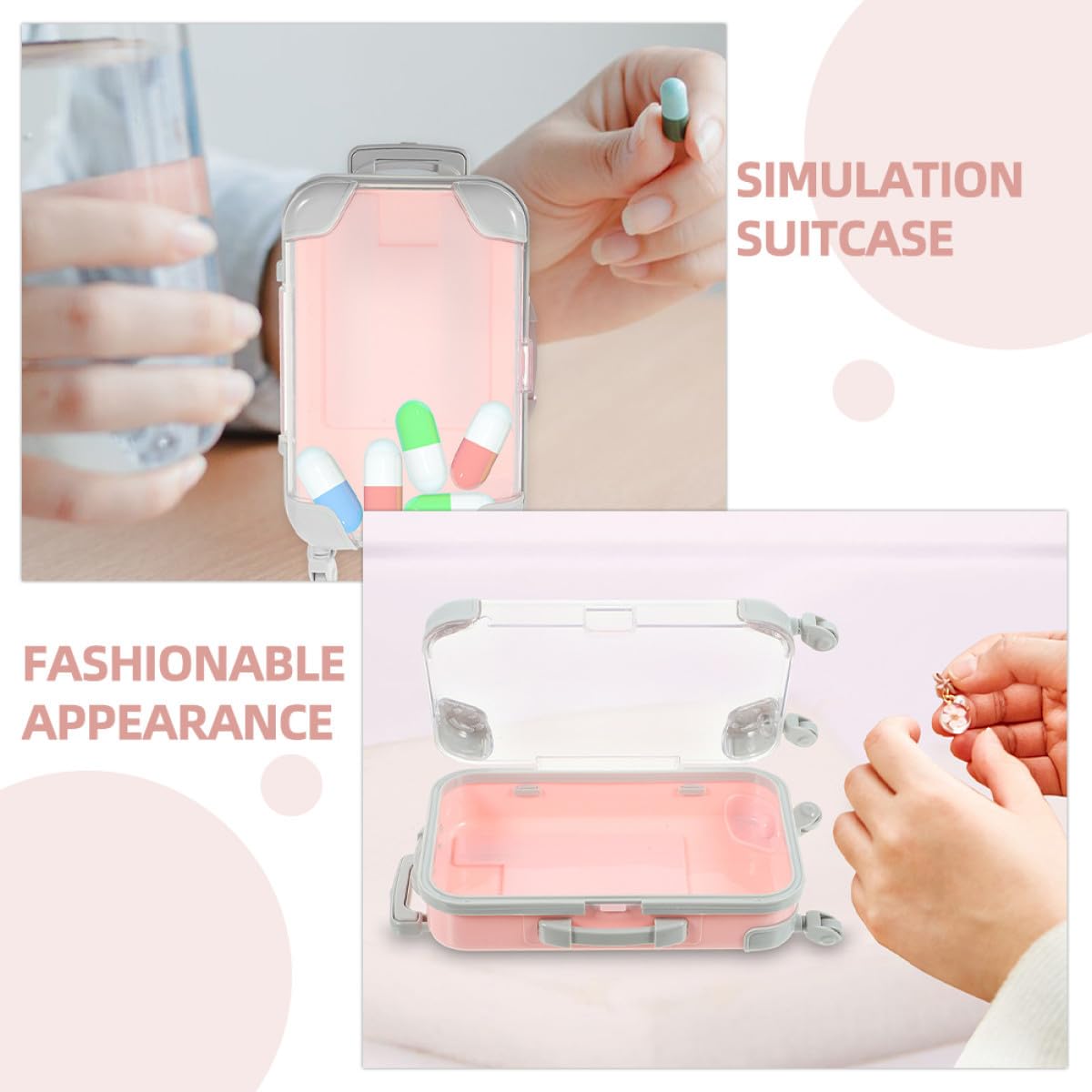minkissy 2pcs ABS Mini Suitcase Makeup Tool Box for Travel Organizing