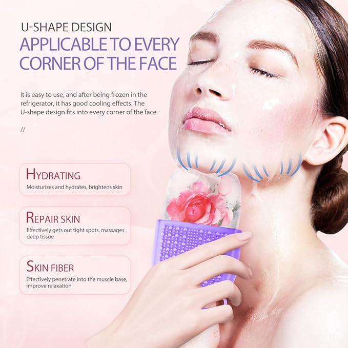 Baluue Face Ice Roller 5.11 Inch Skin Ice Roller Cooling Massage Tool for Eyes Reduction and Facial Care at Home or Travel