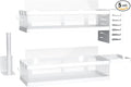 PUSDON 5-in-1 Wide Wall Mount Wrapped Mesh Kitchen Organizer & Shower Caddy Kit, with Paper Towel Holder, Utensil Holder, Soap Dish, Heavy Duty 50LBS - White, Netting