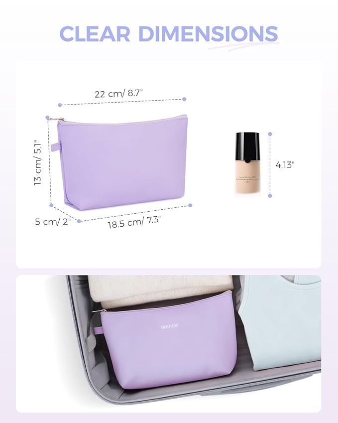 WANDF Small Makeup Bag for Purse, Small Cosmetic Bag for Women