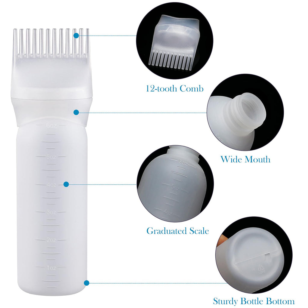 Cosywell Root Comb Applicator Bottle 6 Ounce 3 Pack, White Blue Green