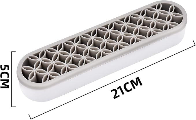 ESIW 2 PCS Multi-Purpose Cosmetic Storage Box, Desktop Organizers Silicone Make Up Brush Storage Stand, Desktop Storage Box for Eyeliner Pencil, Art Supplies, Painting Brush (Grey)