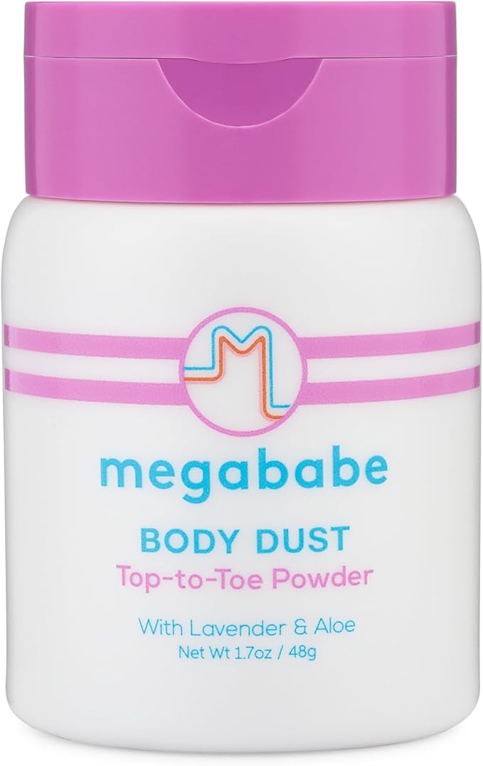 Megababe Sweat Absorbing Body Powder - Body Dust | Hot Weather Essential | with Lavender & Aloe | Talc-Free, All Natural | 1.7 oz (Pack of 1)