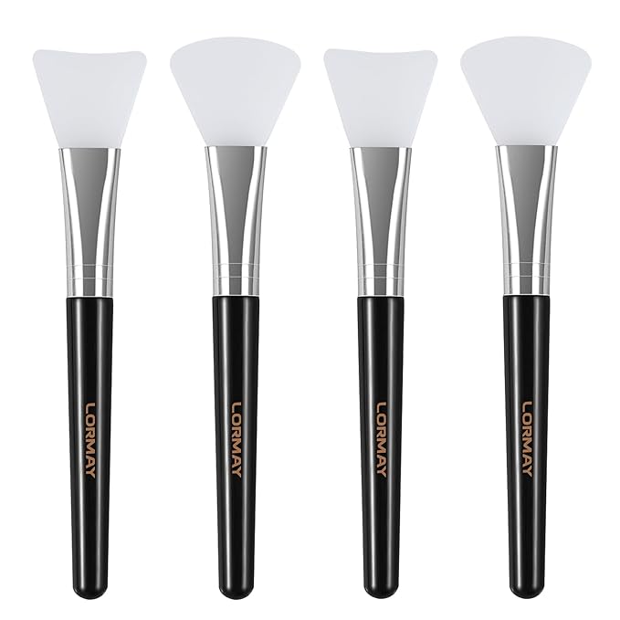 LORMAY 4 Pcs Silicone Face Mask Brush for Facial Mud Clay Jelly Mask