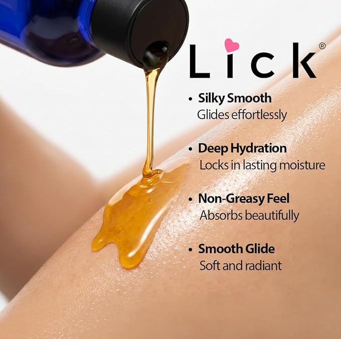 LICK Chocolate Cake Dessert-Inspired Scented Body Oil – Fast-Absorbing Daily Hydration with Almond Oil & Vitamin E – 4 oz