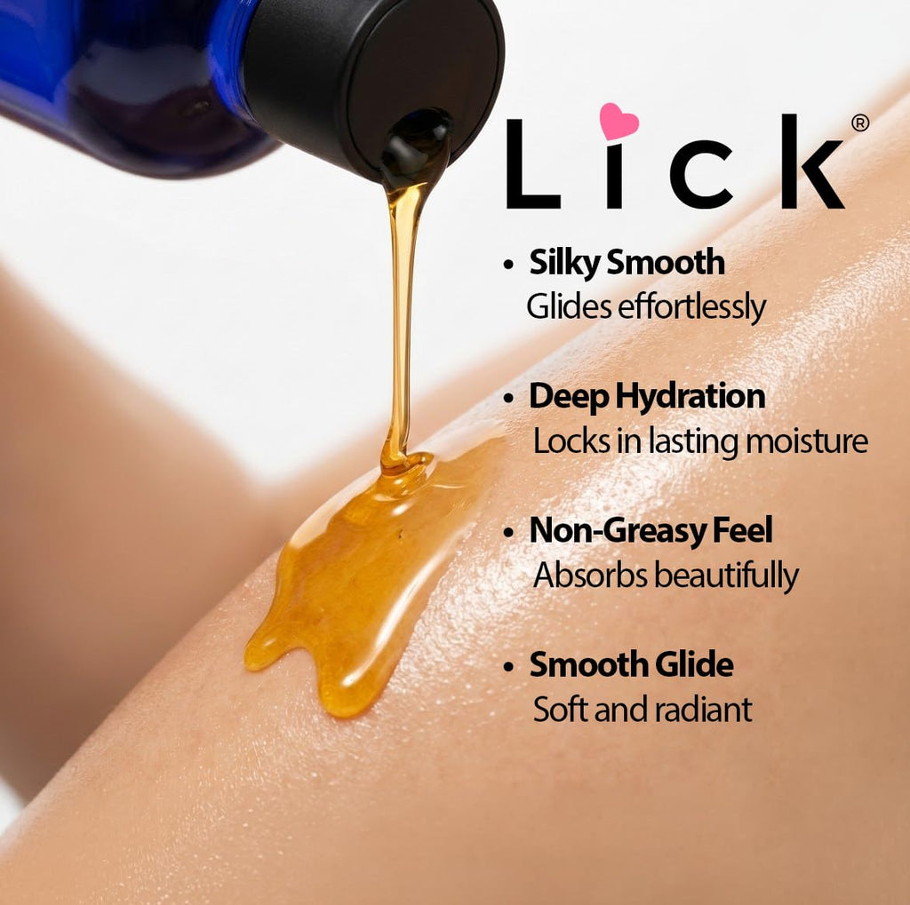 LICK Chocolate Cake Dessert-Inspired Scented Body Oil – Fast-Absorbing Daily Hydration with Almond Oil & Vitamin E – 4 oz