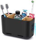 GFWARE Black Toothbrush Holder with Drainage, Bathroom Organizer, Large
