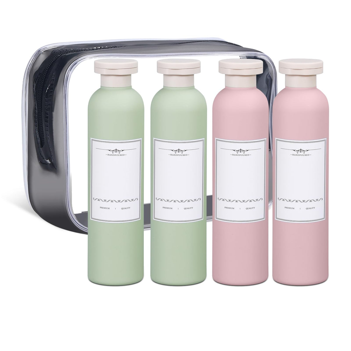 ASEVAT 6.7 oz Leak-Proof Travel Bottles, 3 Pack Refillable Plastic Squeeze Vessels with Caps, Portable Containers for Shampoo, Lotion, Cream & Daily Liquids