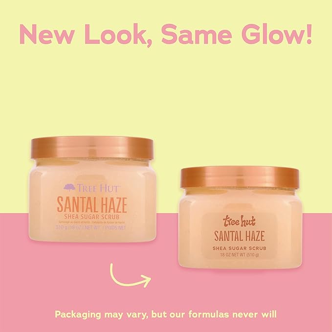 Tree Hut Santal Haze Body Scrub, Exfoliating Sugar Scrub, Vegan, 18 Oz