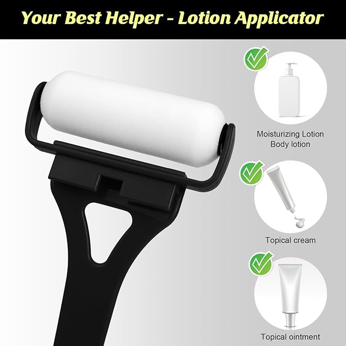Lotion Applicator for Back, Back Lotion Applicator, 3 Washable Foam Rollers