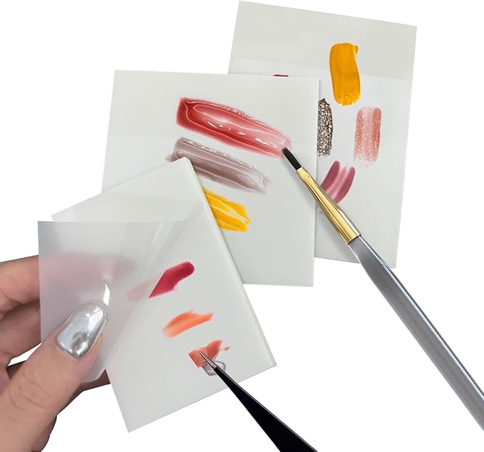 HELAIMAY Disposable Nail Polish Mixing Papers, Three Sizes DIY Manicure Pigment Art Palette, Portable Waterproof Drawing Tool for Gel Makeup and Salon, Translucent, 150 Sheets