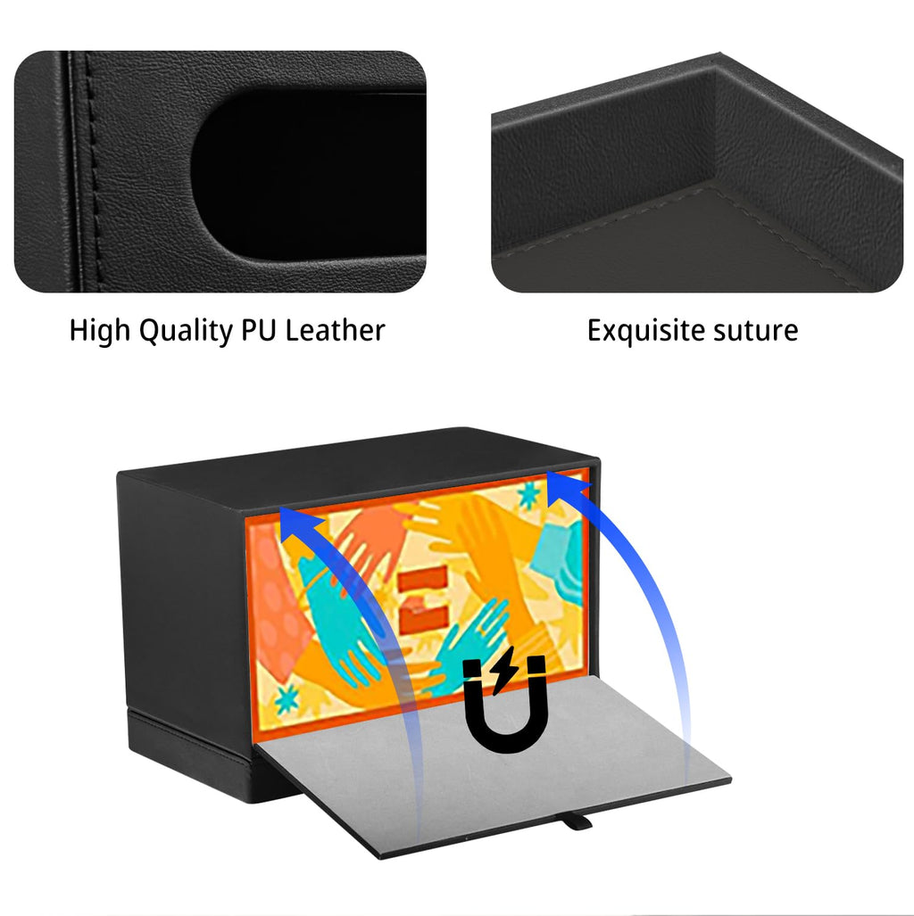 Extra Large Tissue Box Cover with Storage Tray,Rectangle Tissue Box Holder