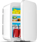 JrostKault Mini Fridge for Bedroom - 10 Liter/15 Can Portable Refrigerator for Dorm, Office, Car - Quiet Cooler & Warmer for Food, Drinks, Makeup & Skincare - AC/DC Power Supply