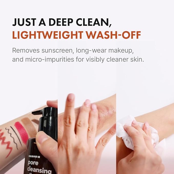 Hanskin BHA Pore Cleansing Oil - Korean Deep Pore Cleansing Makeup & Sebum Remover XL for Oily & Combination Skin, Lightweight Double Cleansing Oil, 10.14 oz