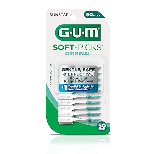 GUM Soft-Picks Original – Easy-to-Use Interdental Picks for Plaque Removal Health with Convenient Carry Case, Dentist Recommended, 50 Count (Pack of 6) 300 Total