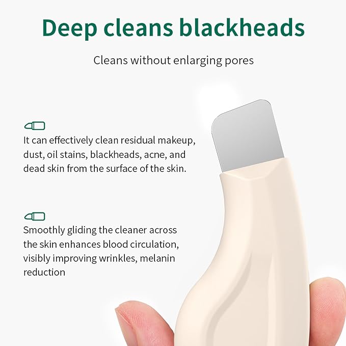 Vangines Blackhead Remover Tool, Stainless Steel Face Scraper, Manual Skin Scrubber Face Spatula with Silicone Cover for Nose, Chin and T-Zone, Skin Care Tool for Men and Women(Beige