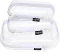 YQBRAO Clear Hard Shell Organizer Cases, 3-Pack, White