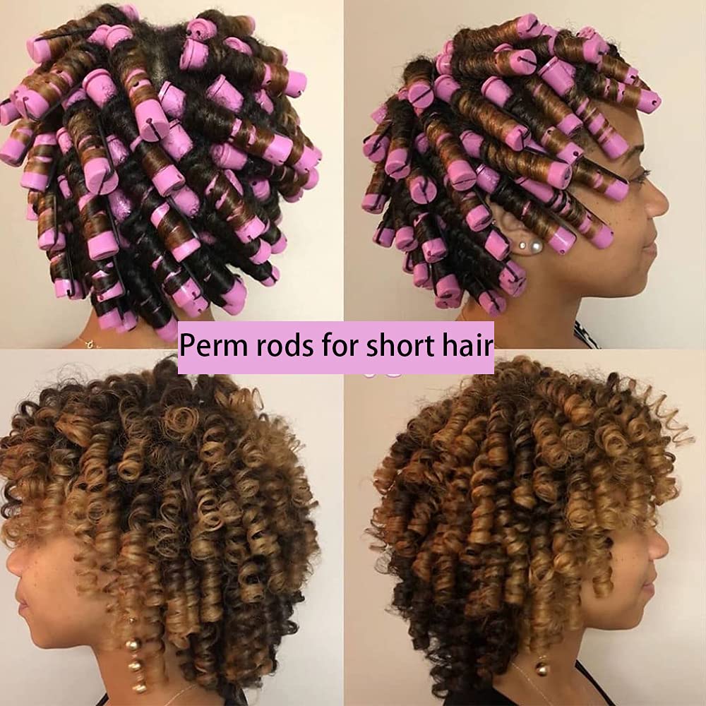 Perm Rods for Natural Hair, 60 pcs Medium Size Hair Rollers for Long Short Hair Styling Tool Hair Curlers