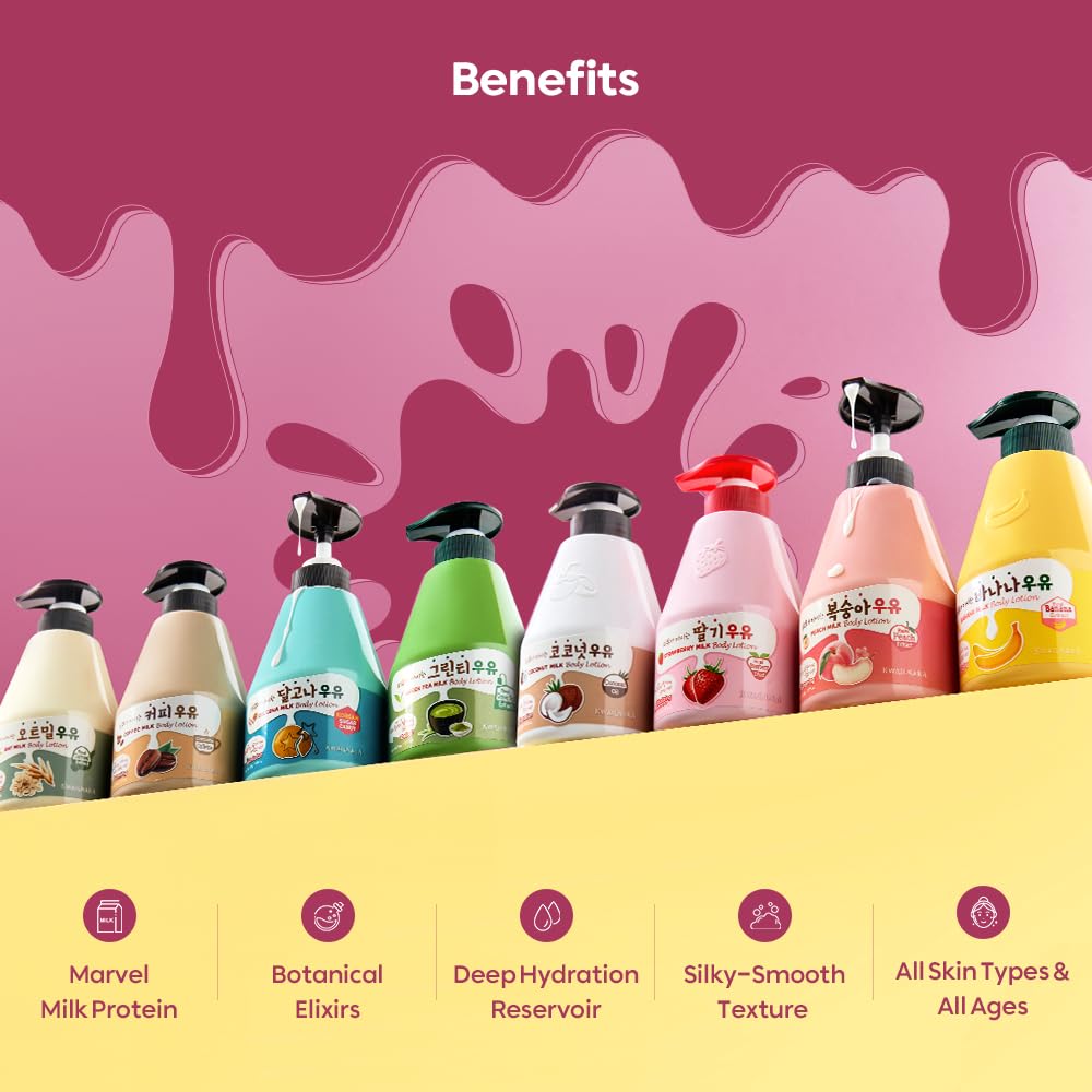 WELCOS KWAILNARA Dalgona Sugar Cookie Milk Body Lotion (19.75 Fl Oz) – Korean Body Lotion for Refreshed & Hydrated Skin | Milk Protein & Black Sugar for Smooth Texture | Paraben-Free & Non-Greasy