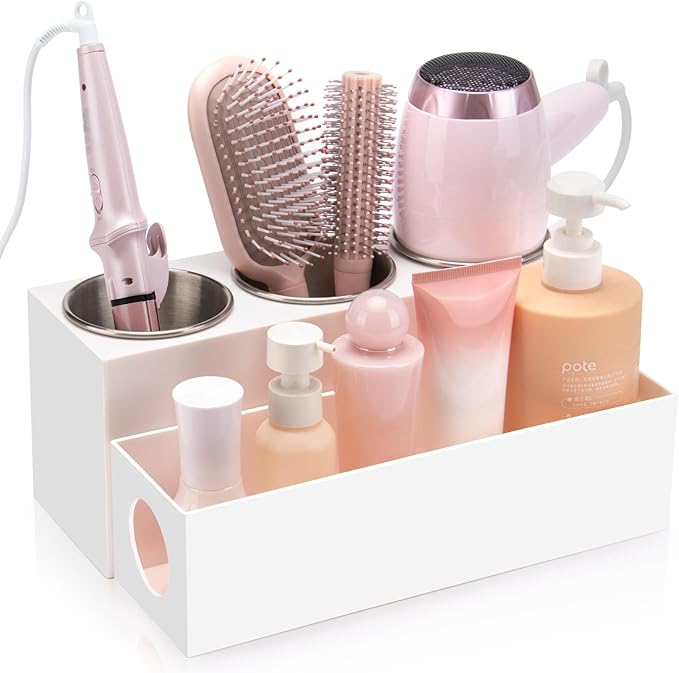 GFWARE Hair Tool Organizer with 3 Stainless Steel Cups, Cooling Hot Tools