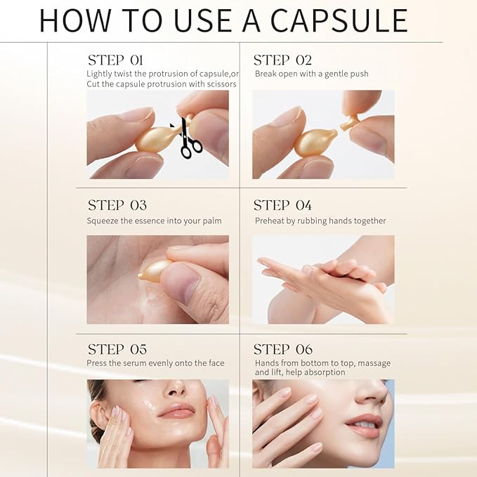 Vitamin C & Retinol Serum Capsules Set – 48 pcs VC for Morning + 48 pcs VA for Evening - Anti-Aging & Anti-Wrinkle Skincare Face Serum - Smooth Fine Lines Hydrate & Firm Skin - Travel-Friendly Gifts