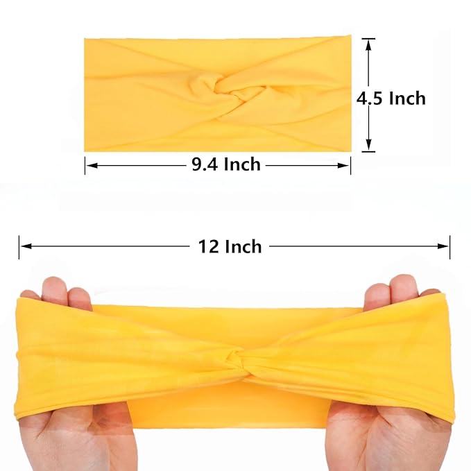 XTREND 12 Pcs Women's Headbands Twisted Cross Elastic Head bands Yoga Workout Non-Slip Sweat Soft Headband Solid Color Simple Versatile Hair Accessory Scarf